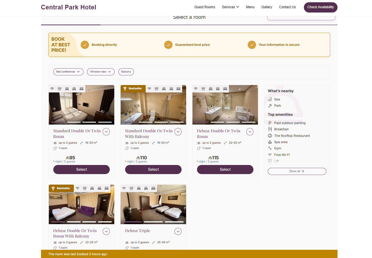 Booking Interface